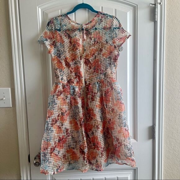Danny & Nicole Orange Floral Print Fit & Flare Midi Dress; SZ 10;Great Condition - Picture 11 of 12
